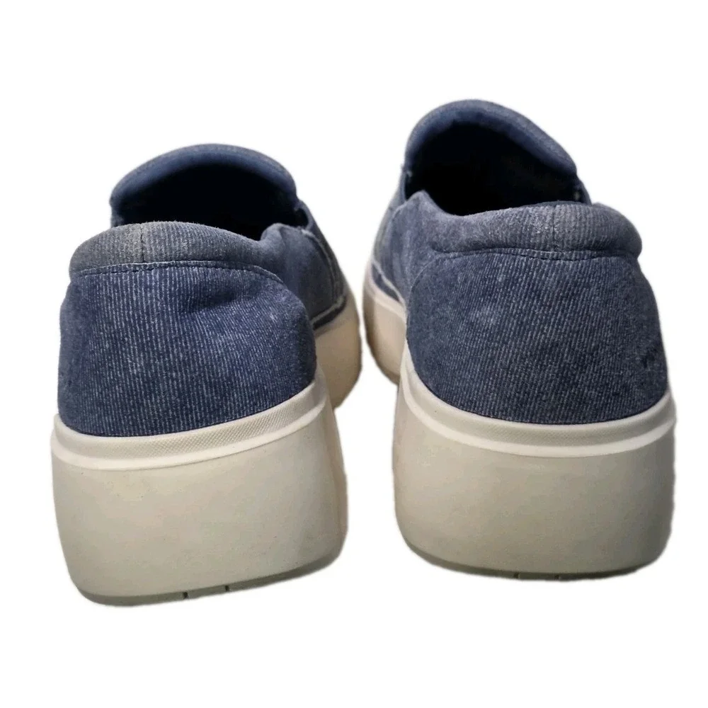 Vionic Kearny Womens Sz 9.5 Blue Denim Platform  Slip On Comfort Sneakers Shoes